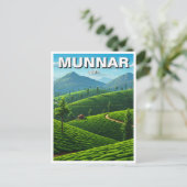 Munnar Kerala India Tea Plantation Briefkaart (Staand voorkant)