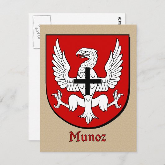 Munoz Ancestral Heraldic Shield Briefkaart (Voorkant / Achterkant)