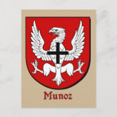 Munoz Ancestral Heraldic Shield Briefkaart (Voorkant)