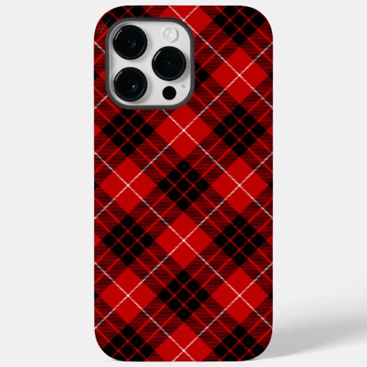 Munro tartan red black plaid Case-Mate iPhone case (Achterkant)