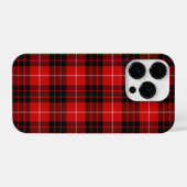 Munro tartan red black plaid iPhone hoesje (Achterkant horizontaal)