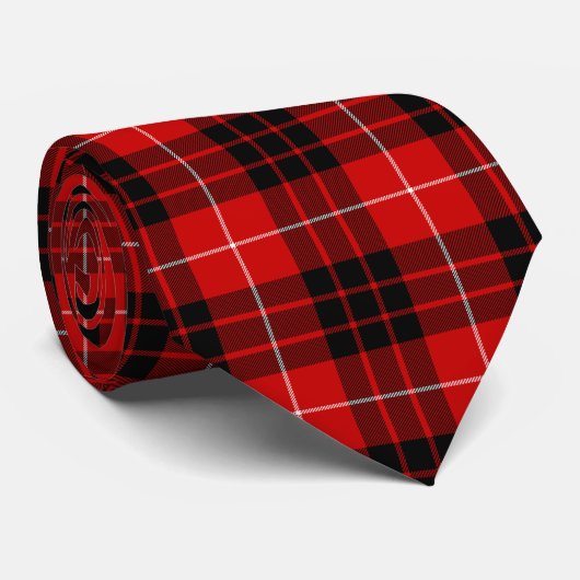 Munro tartan red black plaid stropdas (Opgerold)