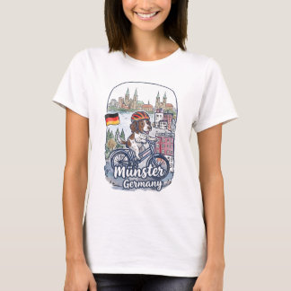 Münster Duitsland Fietsen Schattige Hond T-shirt