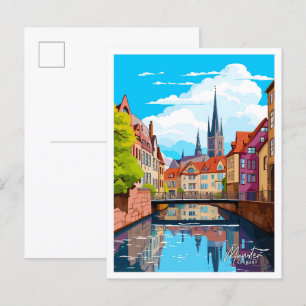 Munster Duitsland Kunst Vintage Reizen Illustratie Briefkaart