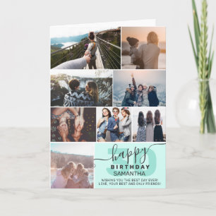 Munt 8 foto's collage voor moderne verjaardagscamp kaart