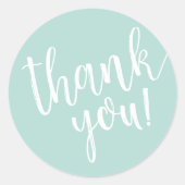 Munt Baby Shower Hand Lettered Bedank Script Ronde Sticker (Voorkant)