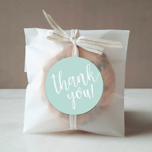 Munt Baby Shower Hand Lettered Bedankt Script Ronde Sticker