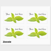 Munt bladeren rechthoekige sticker (Vel)