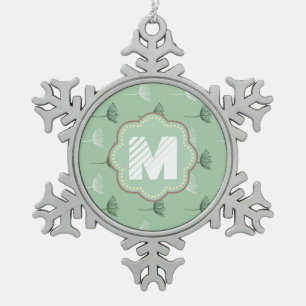 Munt bloemen tin sneeuwvlok ornament
