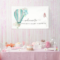 Munt Bloemige Heet Lucht Ballon Baby Shower