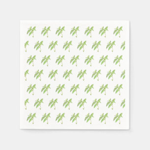 Munt botanische planten groene tuin waterverf servet