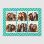 Munt Chevron-patroon met trendy 6 foto collage (Voorkant)