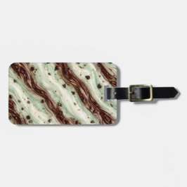 Munt Chocolade Chip Milkshake Marmer Design Bagagelabel