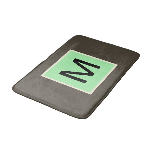 Munt Chocolade Chip Monogram Badmat (Gekanteld)
