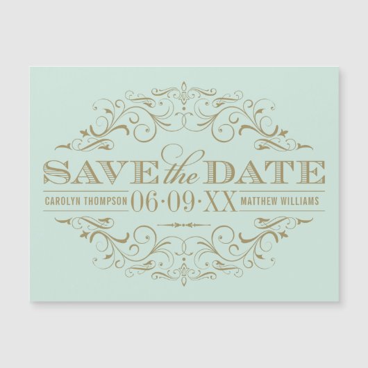 Munt en Antiek bloeien Save the Date (Voorkant)