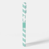 Munt en Aqua Chevron Custom Monogram Case-Mate iPhone Case (Achterkant / Rechts)