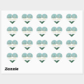 Munt en Geel Succulent Wedding Hart Sticker (Vel)