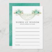 Munt en Goud Bloemen String Lights Bruidsadvies Advieskaart (Voorkant / Achterkant)