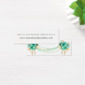 Munt en Goud Bloemen String Lights Bruiloft RSVP Mini Visitekaartjes (Bureau)