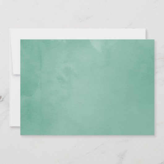 Munt en Goud Bloemenlichten Bruiloft Save the Date (Achterkant)