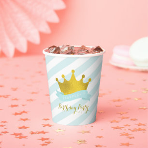Munt en Goud Prinses Verjaardagsfeestje Papier Cup Papieren Bekers