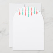 Munt en koraal Moderne Traan Drop Beaded Uitnodigi Kaart (Achterkant)