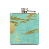 Munt en marmer met goudfolie en glitter heupfles (Achterkant)