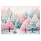 Munt en roze sparren winterscène tafelkleed (Voorkant (Horizontaal))