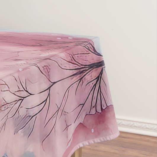 Munt en roze sparren winterscène tafelkleed (Voorbeeld)