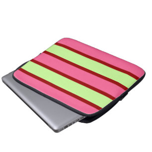 Munt En Roze Strepen Laptop Hoes
