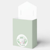 Munt en White Baby Unisex Oerwoud Elephant Bedankdoosjes (Geopend)