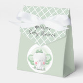 Munt en White Baby Unisex Oerwoud Elephant Bedankdoosjes (Voorkant Zijde)