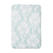 Munt en witte kant rozen floral badmat (Voorkant Verticaal)