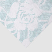 Munt en witte kant rozen floral tissuepapier (Detail)