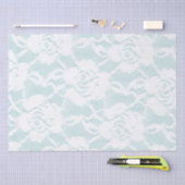 Munt en witte kant rozen floral tissuepapier (Craft)