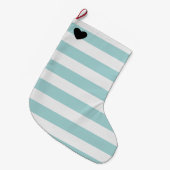  munt en witte strepen hart grote kerstsok (Voorkant (Hangend))