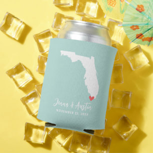 Munt en witte trouwfavoriet uit Florida Blikjeskoeler