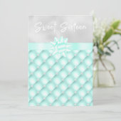 Munt en Zilver Getufte Parels Zoet Zestien Kaart (Staand voorkant)