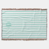 Munt Frans strand Stripe Persoonlijk Monogram Deken (Voorkant)
