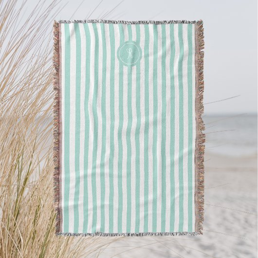 Munt Frans strand Stripe Persoonlijk Monogram Deken