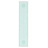 Munt Frans strand Stripe Persoonlijk Monogram Medium Tafelloper (Voorkant)