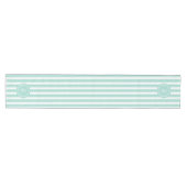 Munt Frans strand Stripe Persoonlijk Monogram Medium Tafelloper (Horizontaal)