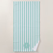 Munt Frans strand Stripe Persoonlijk Monogram Strandlaken (Voorkant)