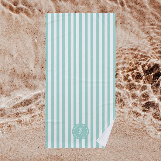 Munt Frans strand Stripe Persoonlijk Monogram Strandlaken