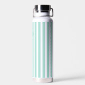 Munt Frans strand Stripe Persoonlijk Monogram Waterfles (Achterkant)
