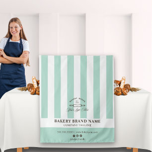 Munt Franse Strepen Bakkerij Logo Tafel Runner  Wandkleed