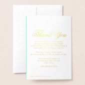 Munt & Gold Folie Elegant Wedding Menu (Met envelop)