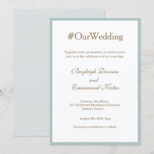 Munt Gold White Wedding Munt Mennial Modern Hashta Kaart
