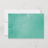 Munt & Goud Bloemen String Lights Bruiloft Recepti Kaart (Achterkant)