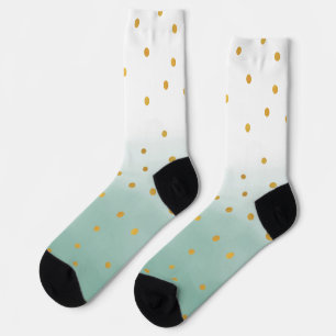 Munt Goud Confetti Waterverf Ombre Sokken